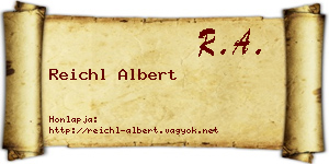Reichl Albert névjegykártya
